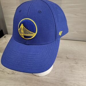 ’47 Brand Golden State Warriors Hook & Loop Hat Blue Embroidered Adjustable Cap
